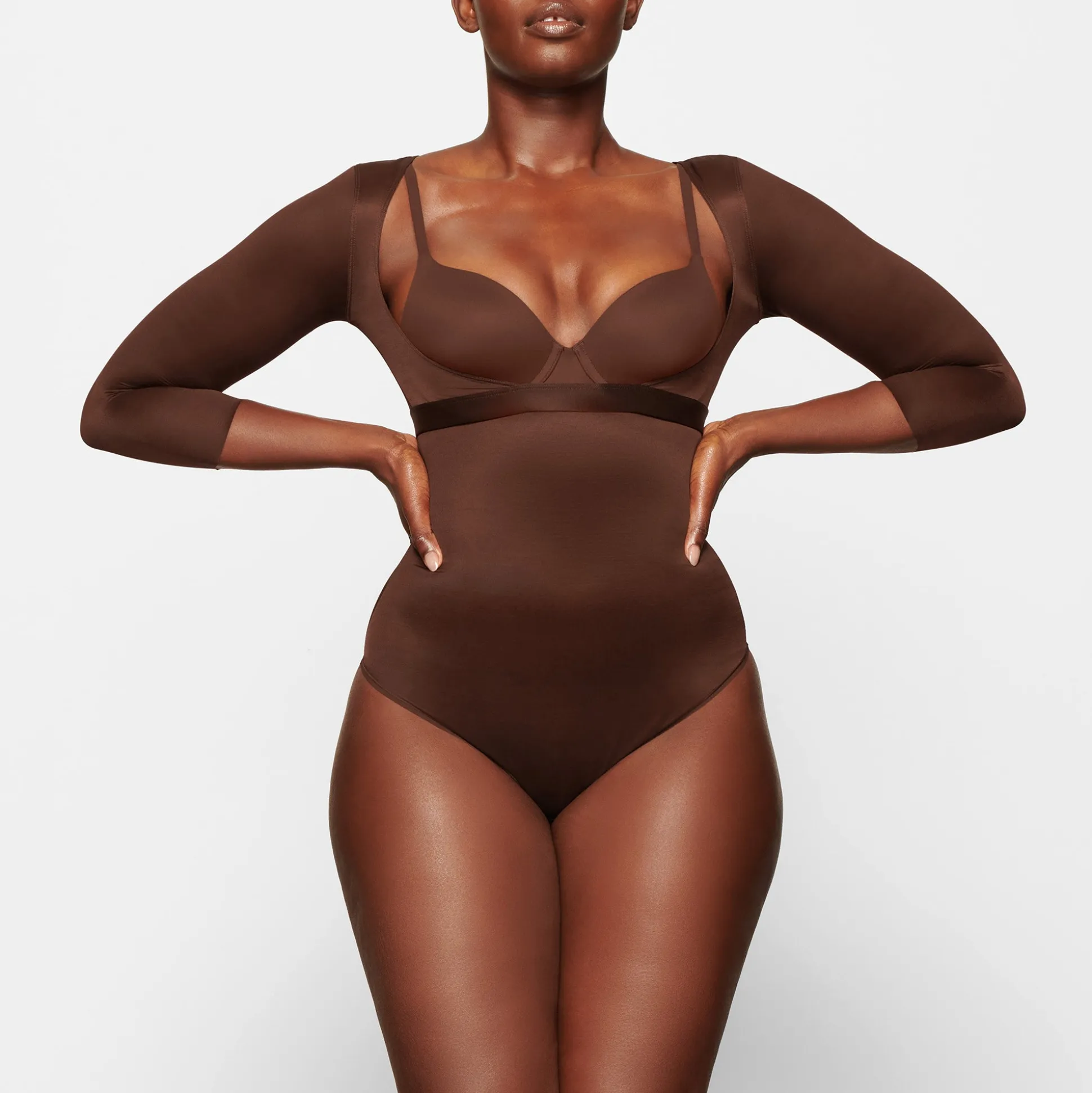 BARELY THERE OPEN BUST ARM SHAPER | COCOA
