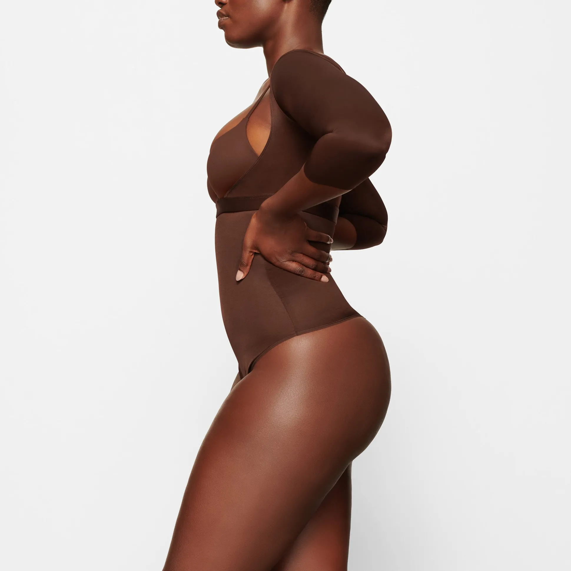 BARELY THERE OPEN BUST ARM SHAPER | COCOA
