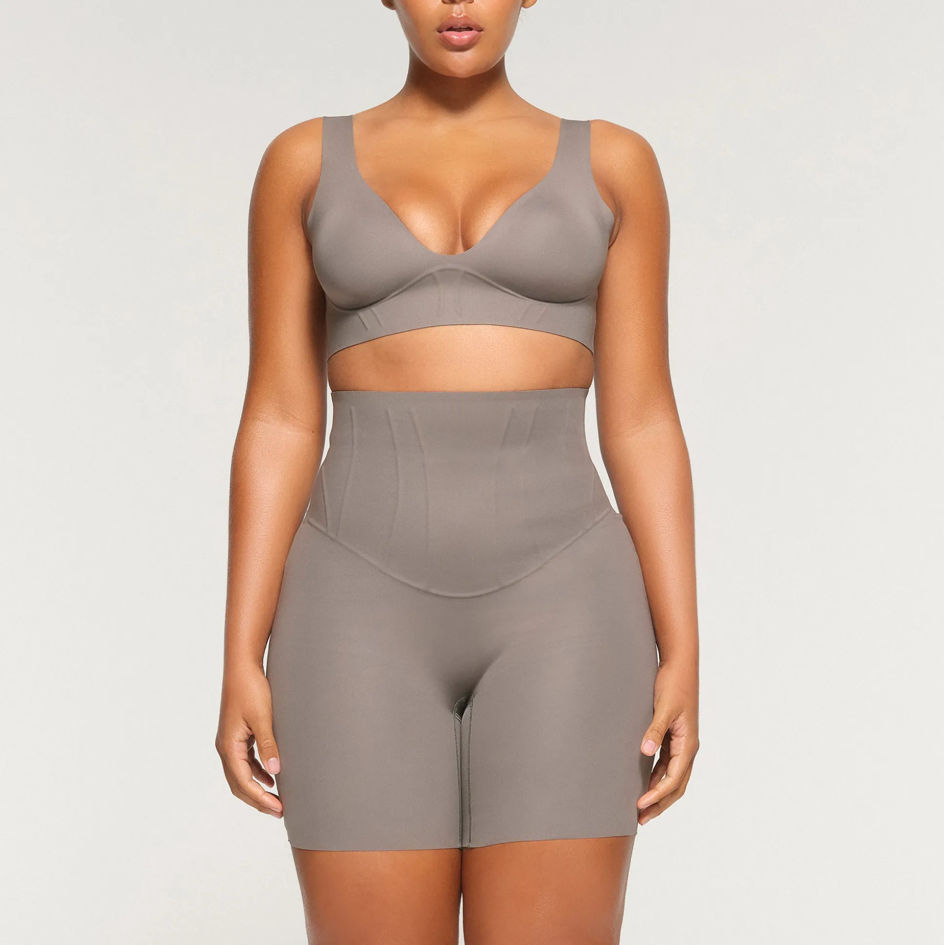 BONDED CORSET SHORT | STEEL