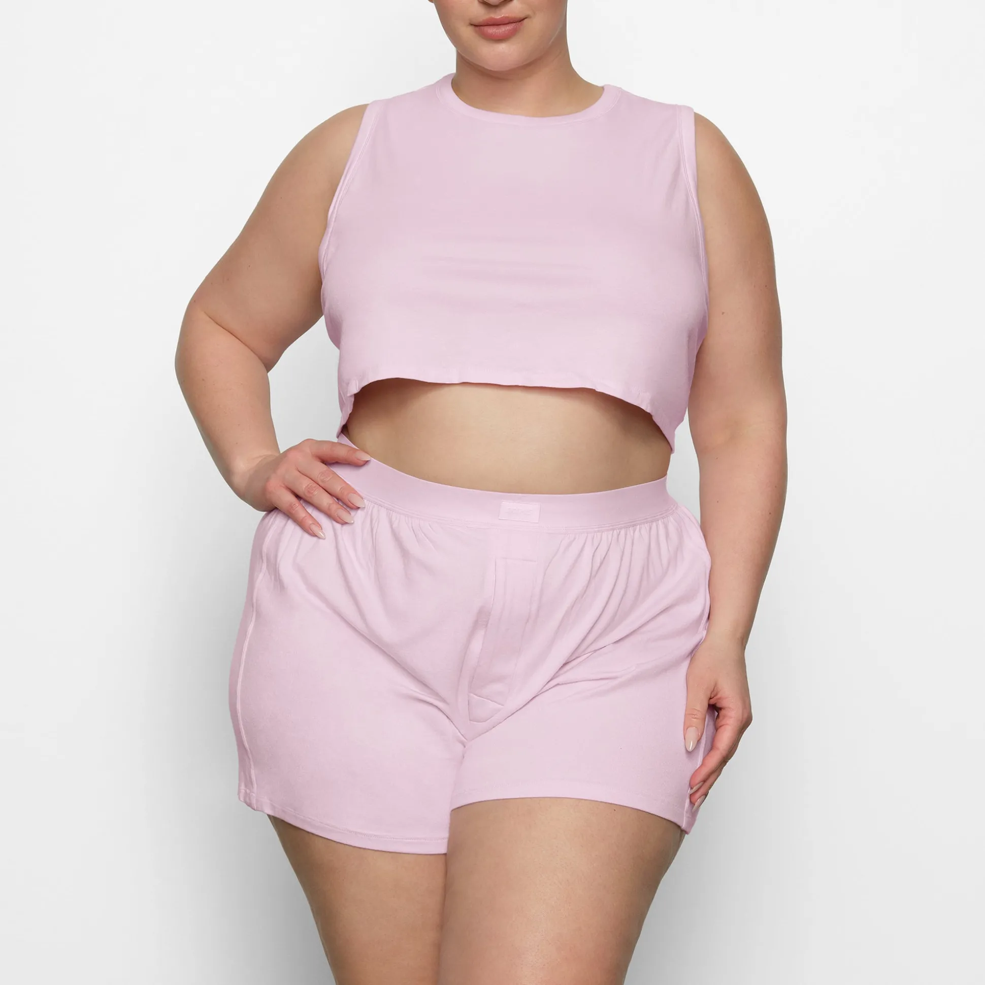 BOYFRIEND CROP TANK | CHERRY BLOSSOM