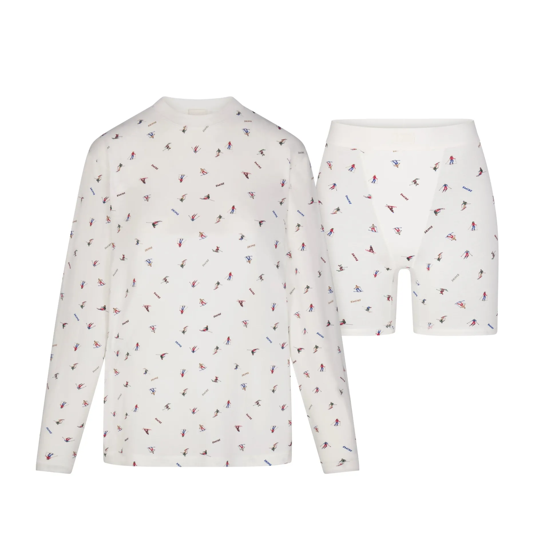 BOYFRIEND LONG SLEEVE T-SHIRT AND BOXER SET | SKI PRINT