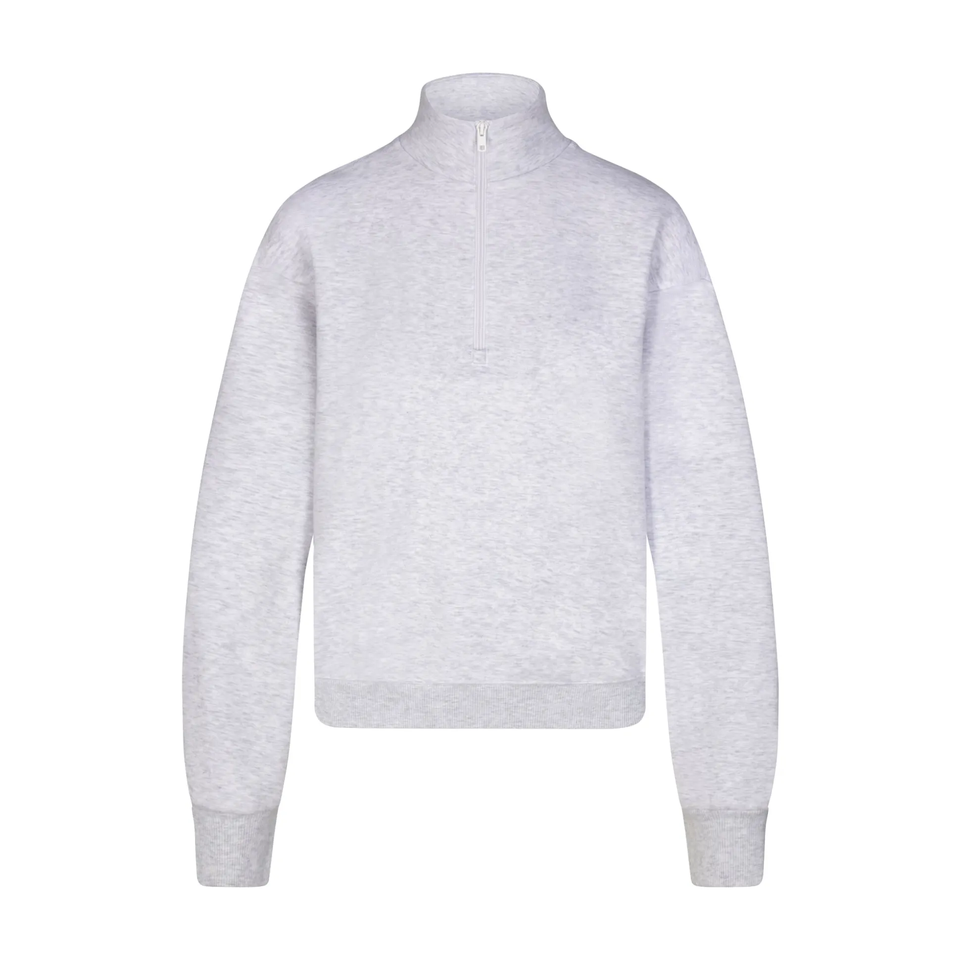COTTON FLEECE CLASSIC QUARTER ZIP PULLOVER | LIGHT HEATHER GREY