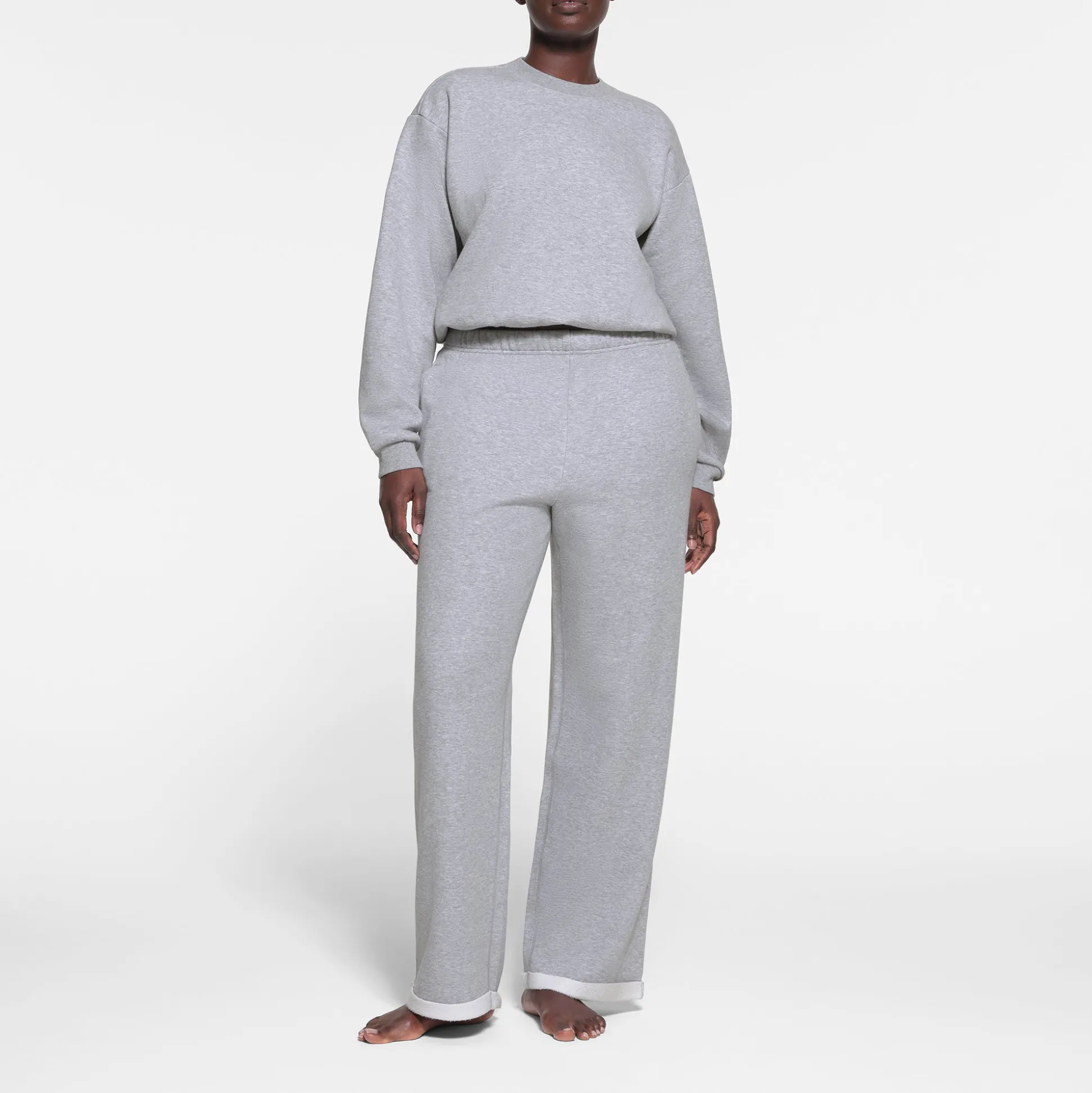 COTTON FLEECE CLASSIC STRAIGHT LEG PANT | HEATHER GREY