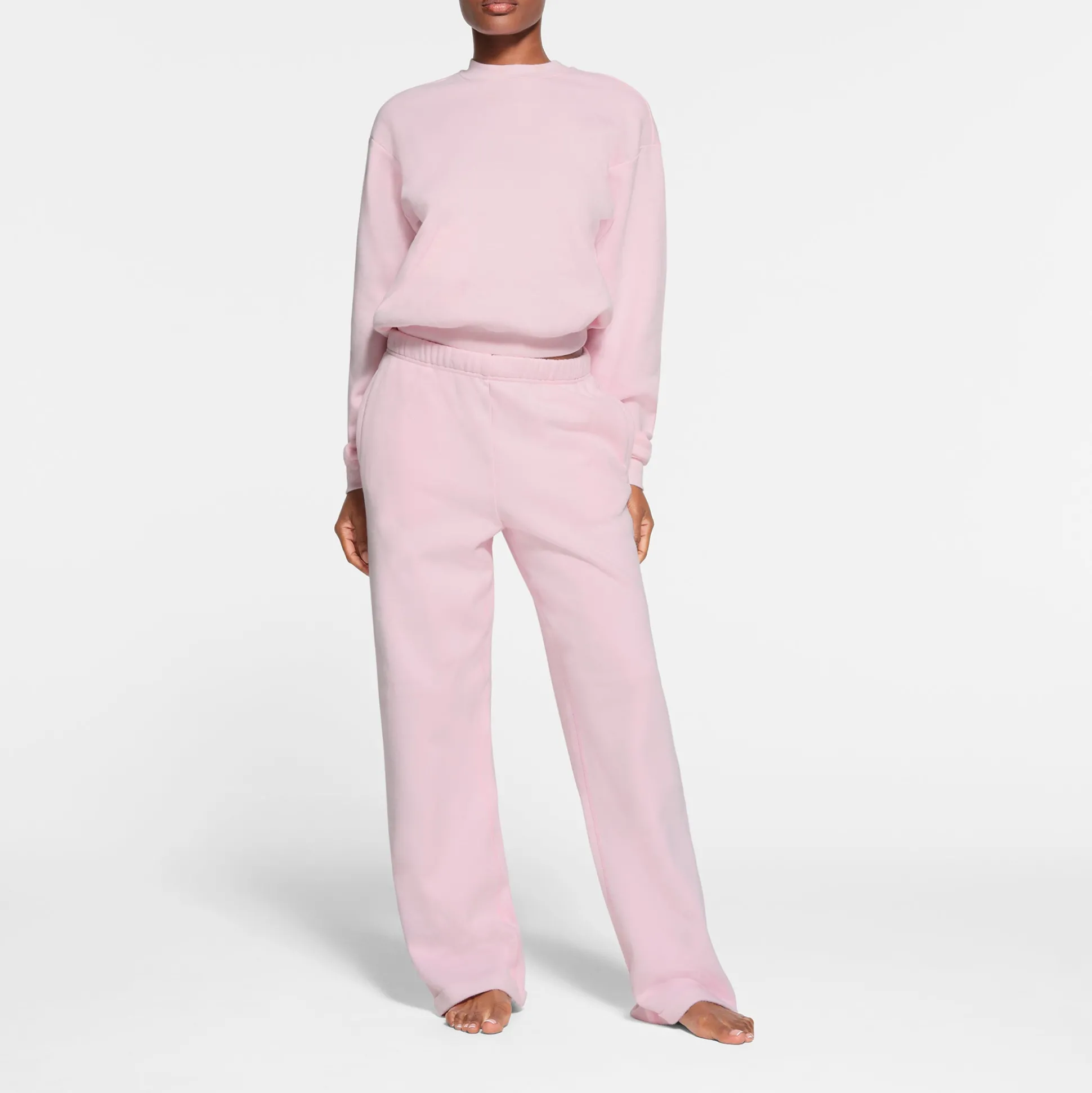 COTTON FLEECE CLASSIC STRAIGHT LEG PANT | CHERRY BLOSSOM
