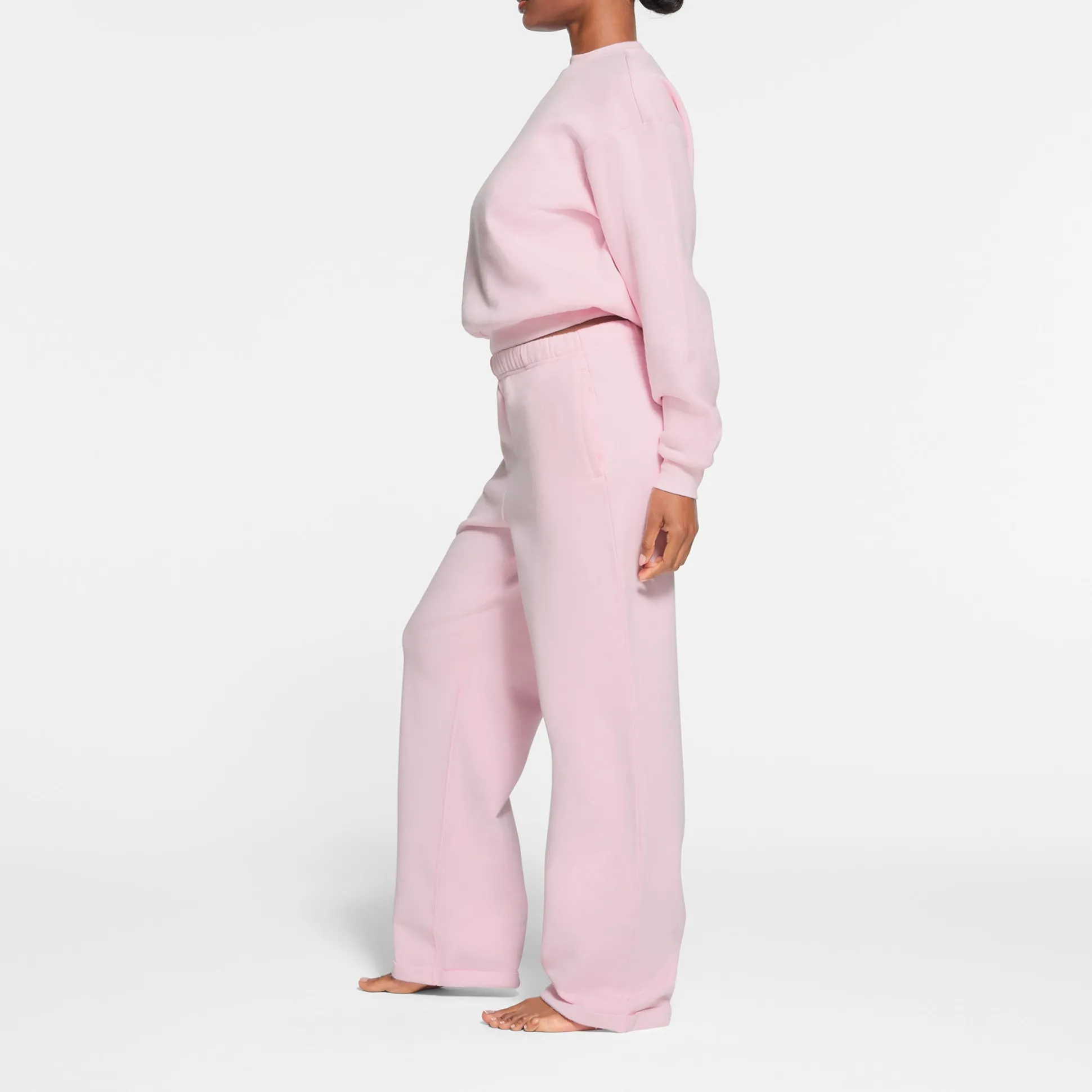 COTTON FLEECE CLASSIC STRAIGHT LEG PANT | CHERRY BLOSSOM