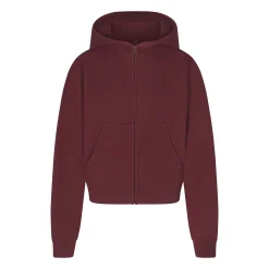 COTTON FLEECE CLASSIC ZIP UP HOODIE | OXBLOOD