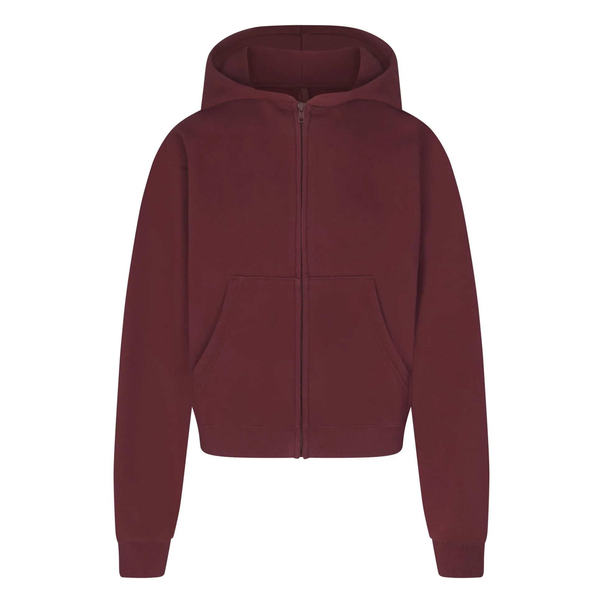 COTTON FLEECE CLASSIC ZIP UP HOODIE | OXBLOOD