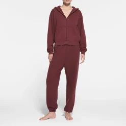 COTTON FLEECE CLASSIC ZIP UP HOODIE | OXBLOOD