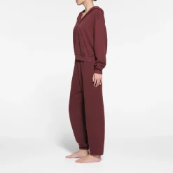 COTTON FLEECE CLASSIC ZIP UP HOODIE | OXBLOOD