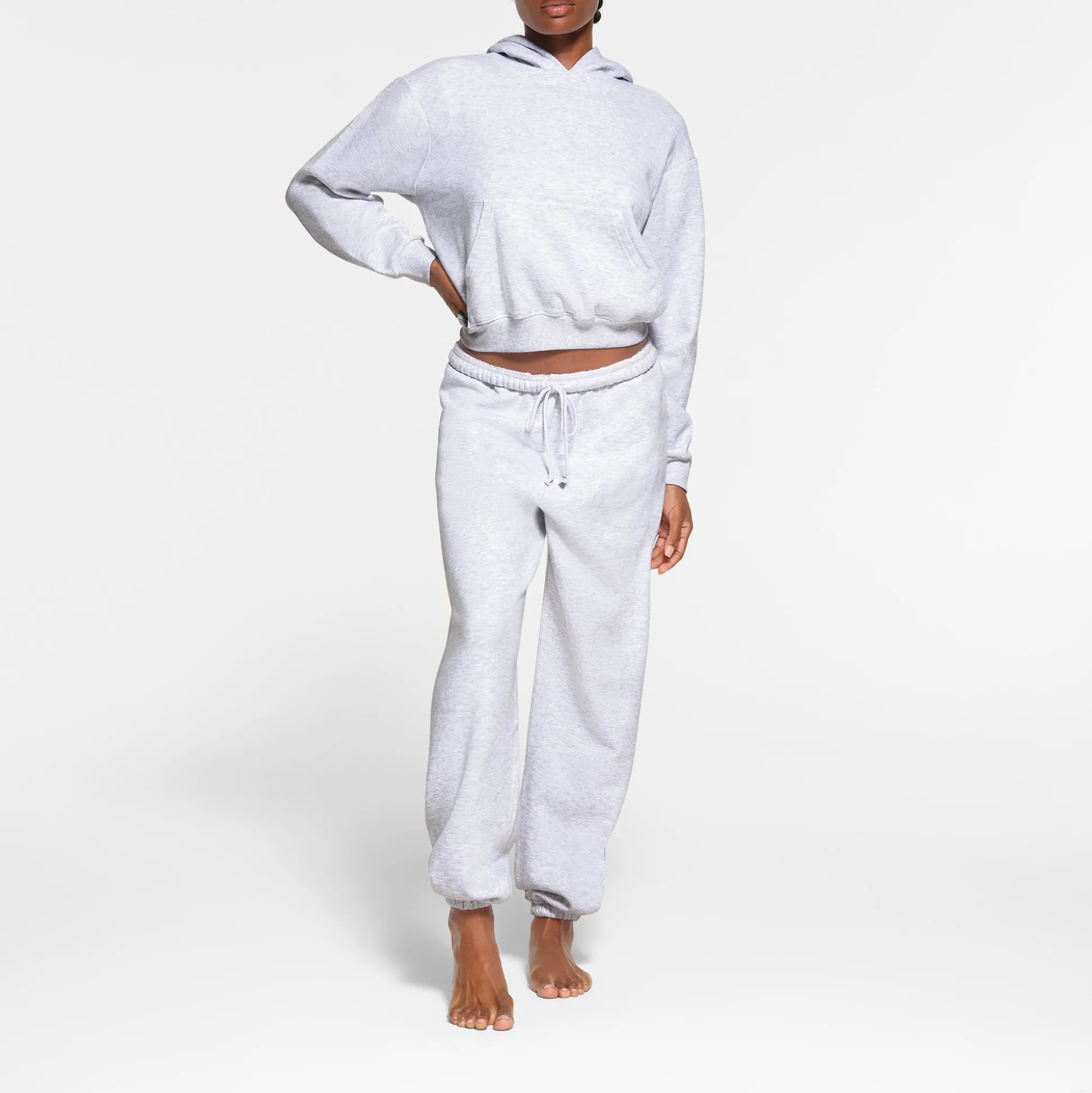 COTTON FLEECE JOGGER | LIGHT HEATHER GREY
