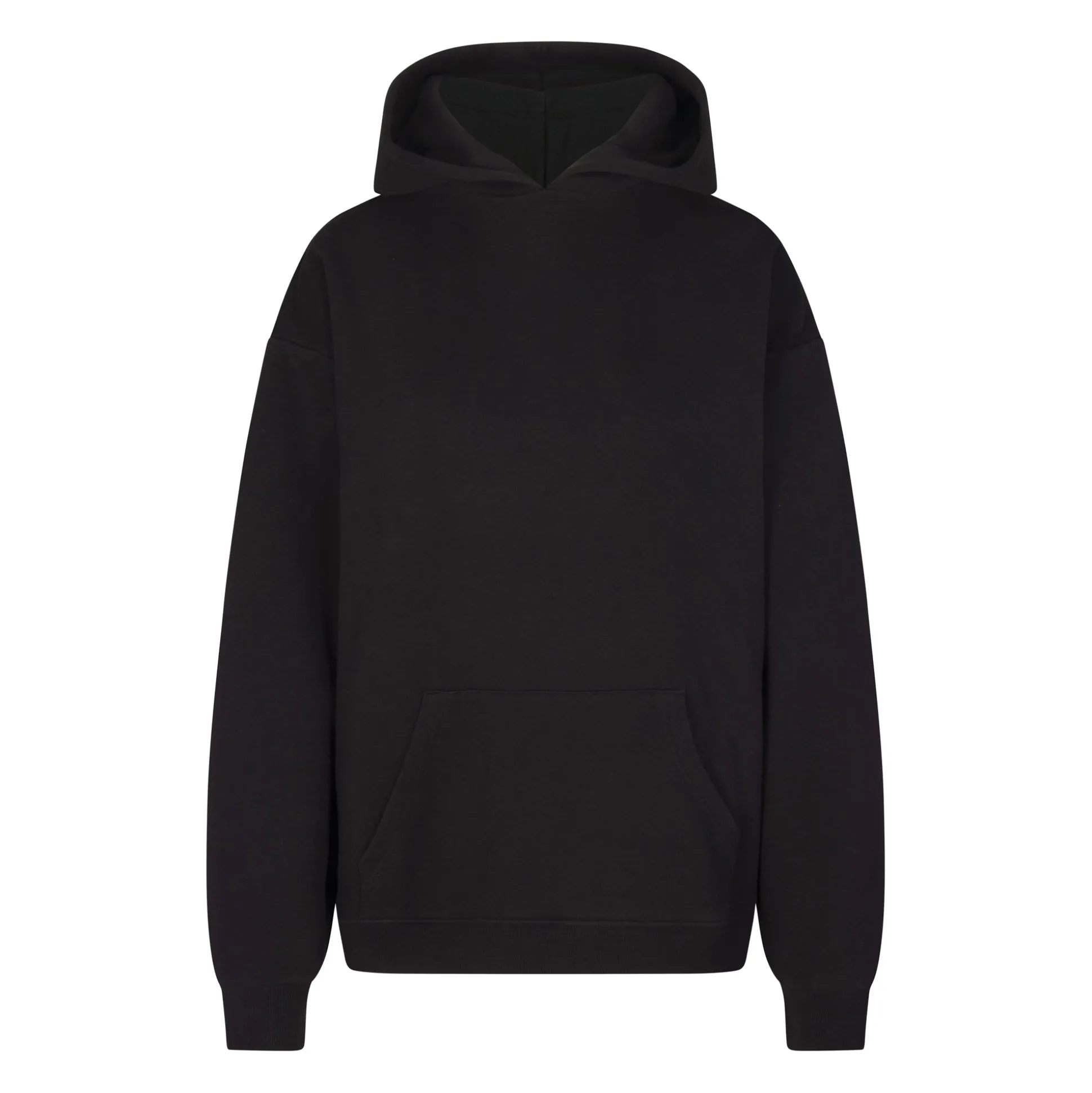 COTTON FLEECE OVERSIZED HOODIE | ONYX