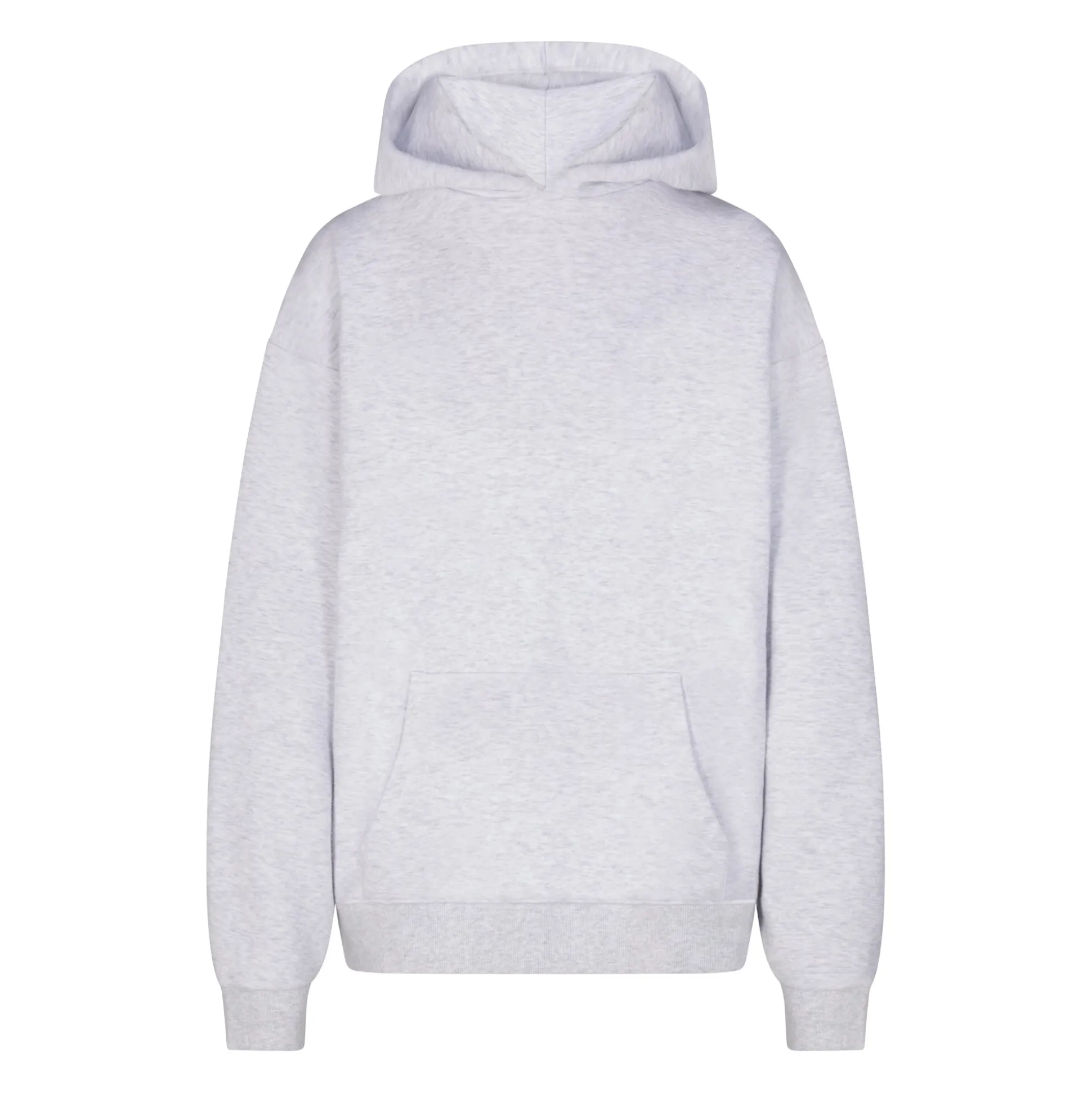 COTTON FLEECE OVERSIZED HOODIE | LIGHT HEATHER GREY
