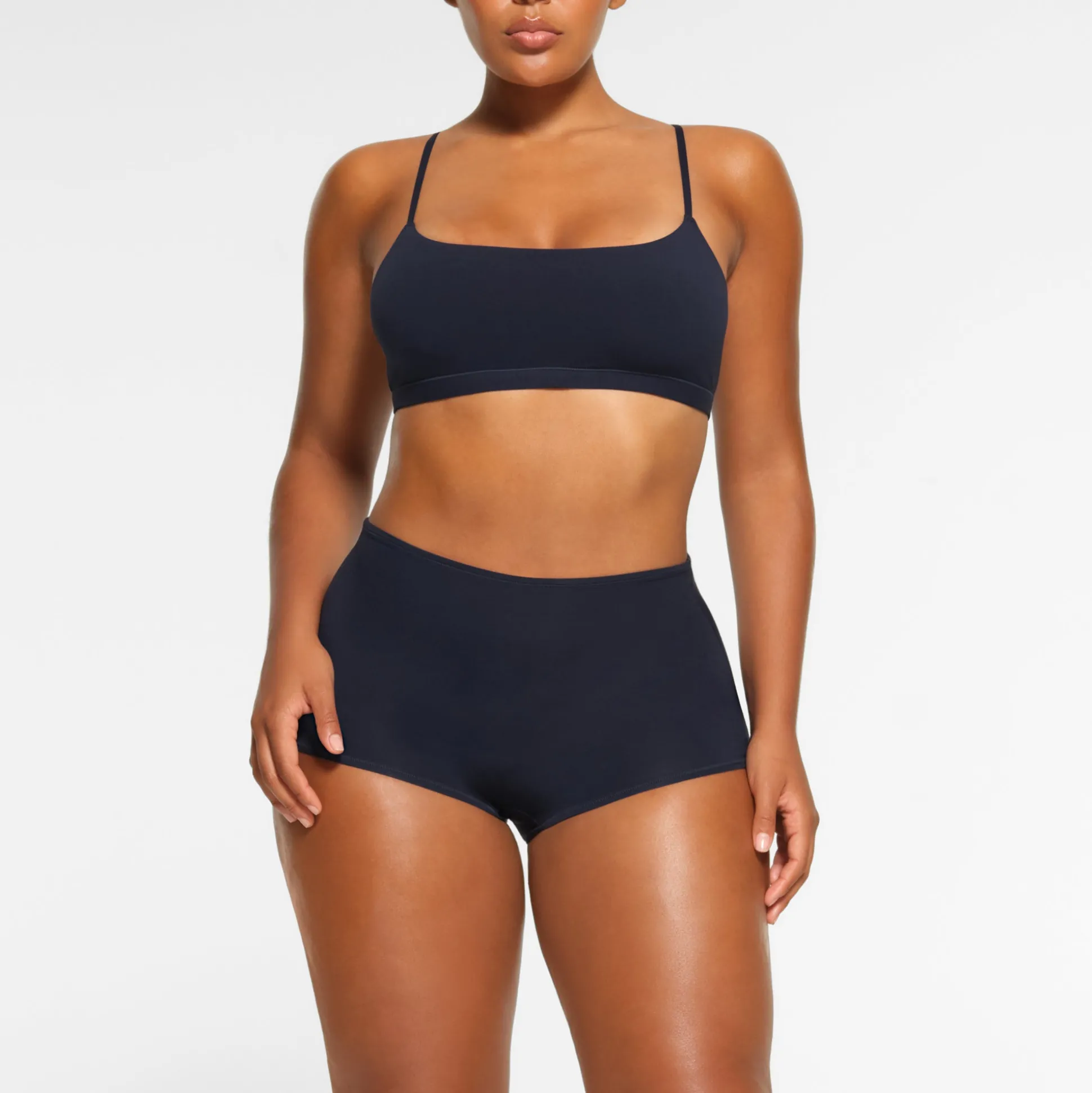 COTTON JERSEY BOY SHORT | NAVY