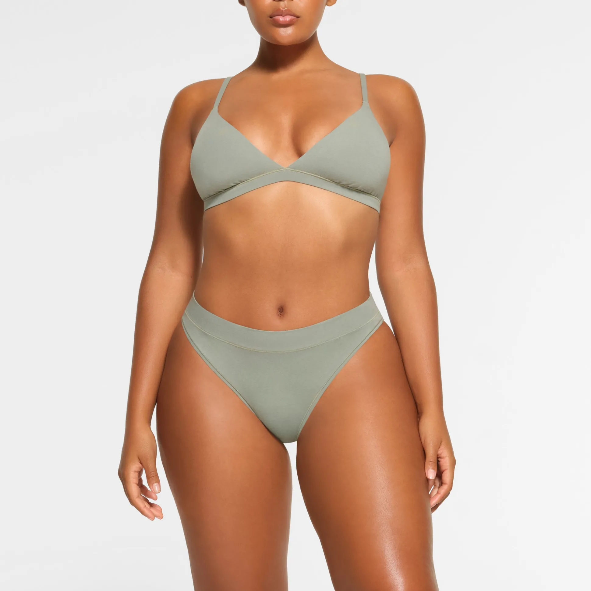 COTTON JERSEY CHEEKY TANGA | MINERAL