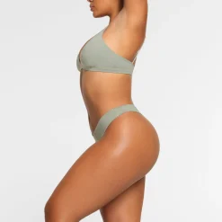 COTTON JERSEY DIPPED THONG | MINERAL