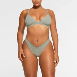 COTTON JERSEY DIPPED THONG | MINERAL