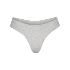 COTTON JERSEY DIPPED THONG | LIGHT HEATHER GREY