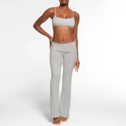 COTTON JERSEY FOLDOVER PANT | LIGHT HEATHER GREY