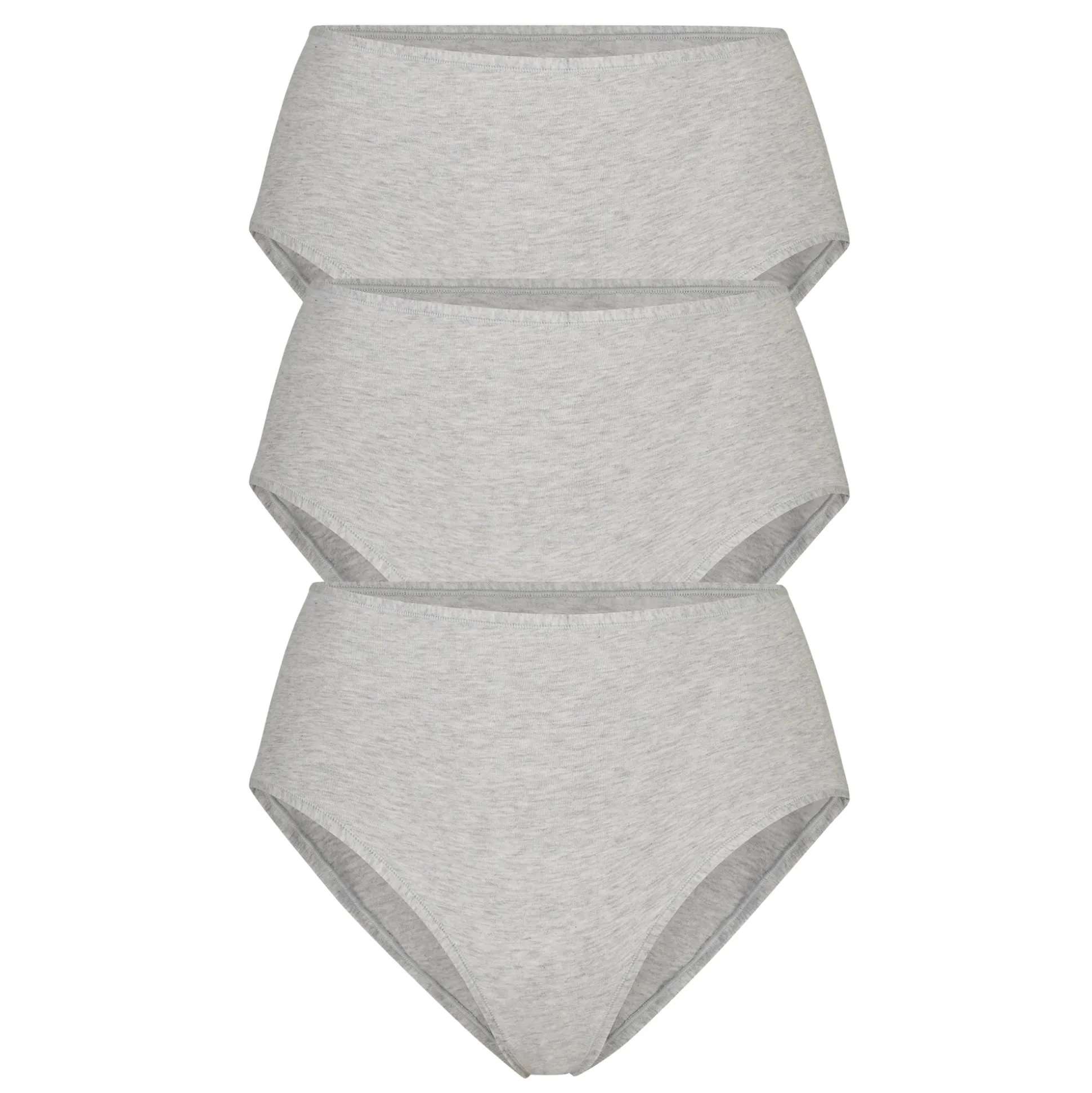 COTTON JERSEY FULL BRIEF 3-PACK | LIGHT HEATHER GREY