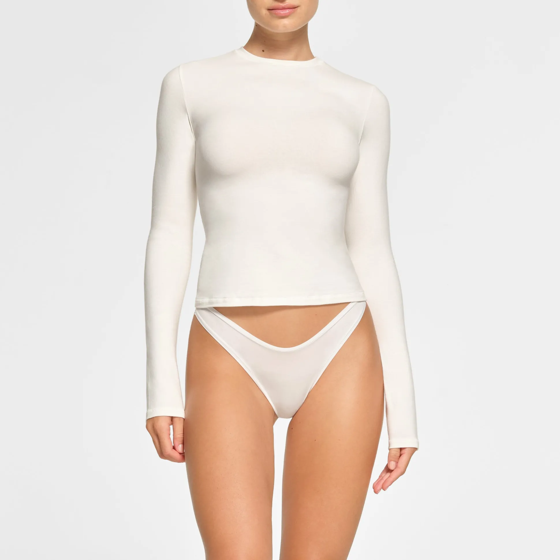 COTTON JERSEY LONG SLEEVE T-SHIRT | MARBLE
