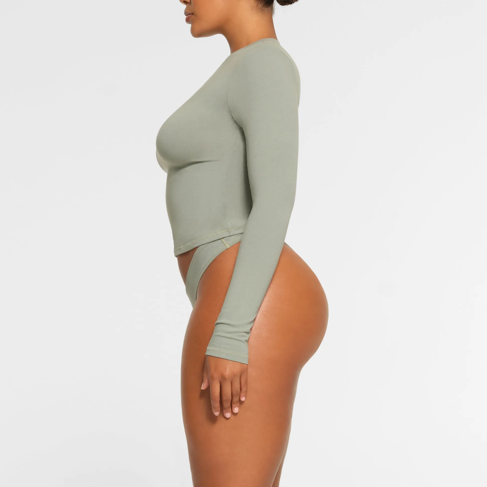 COTTON JERSEY LONG SLEEVE T-SHIRT | MINERAL