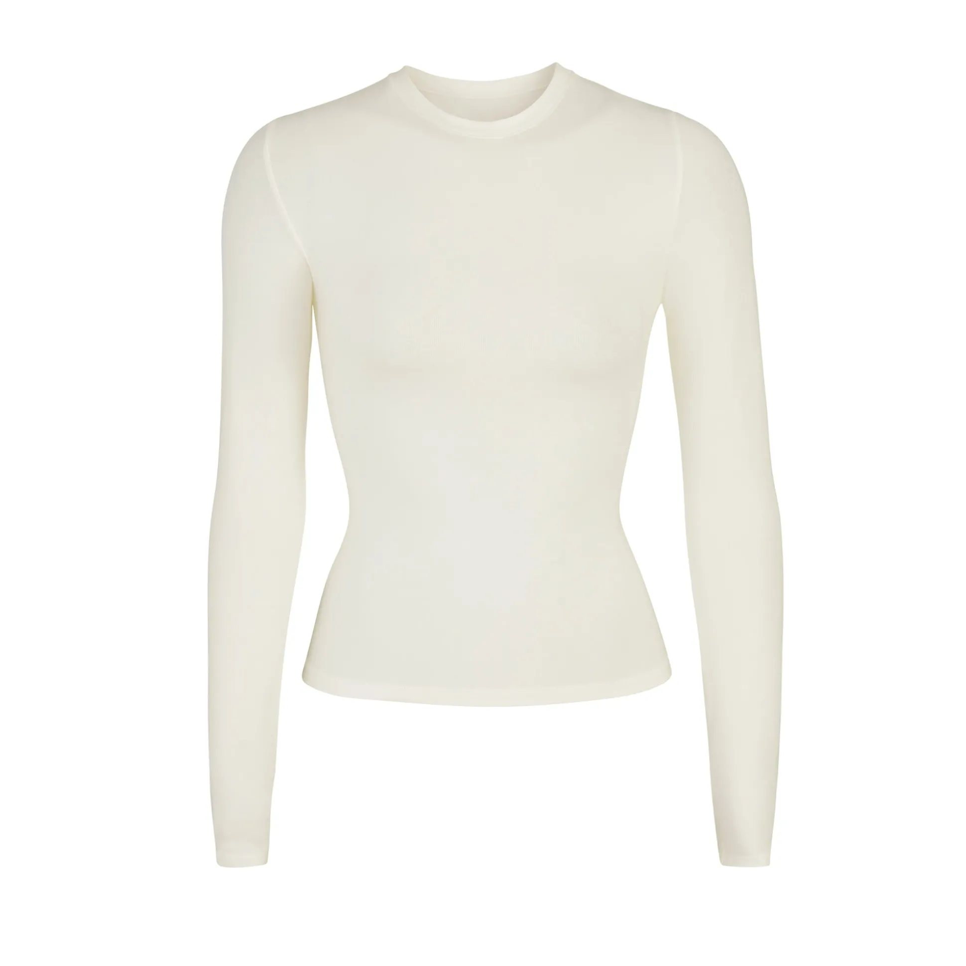 COTTON JERSEY LONG SLEEVE T-SHIRT | BONE