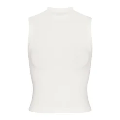 COTTON JERSEY MOCK NECK TANK | MARBLE
