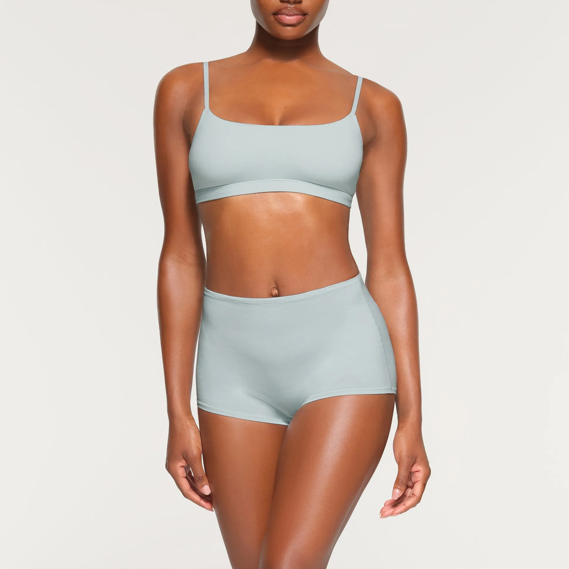 COTTON JERSEY SCOOP BRALETTE | FROST