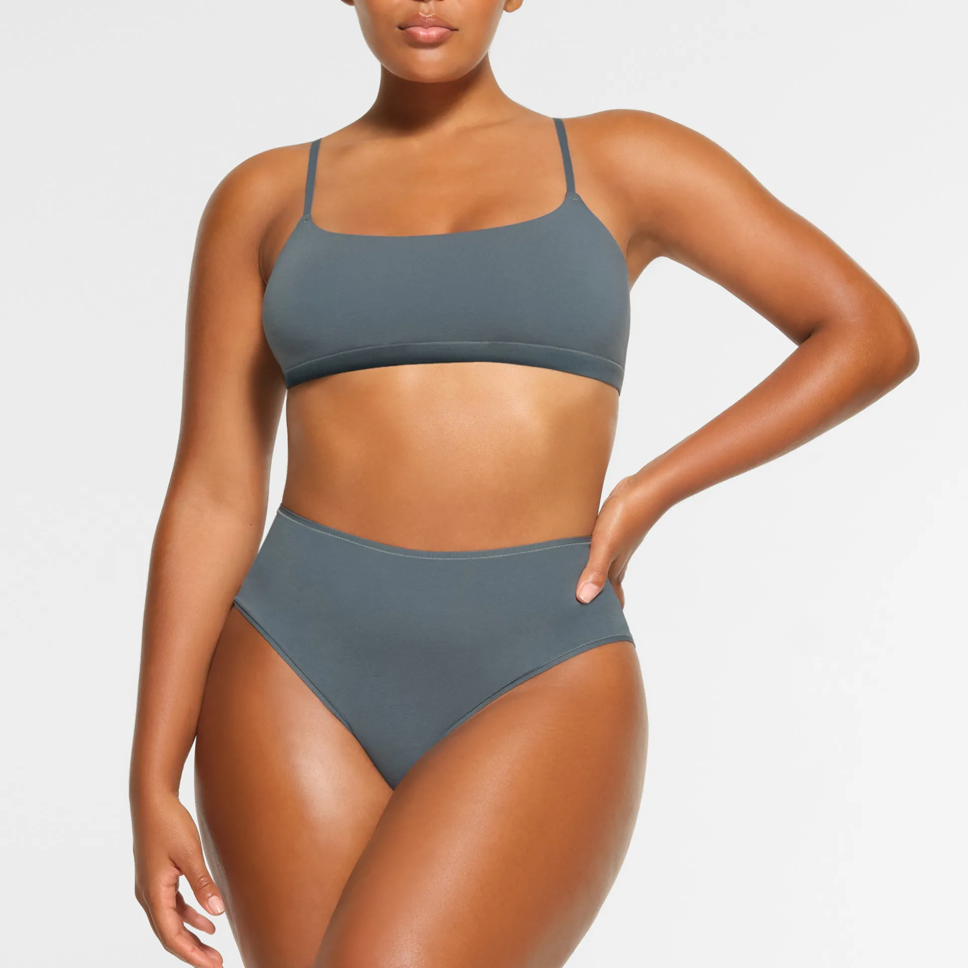 COTTON JERSEY SCOOP BRALETTE | KYANITE