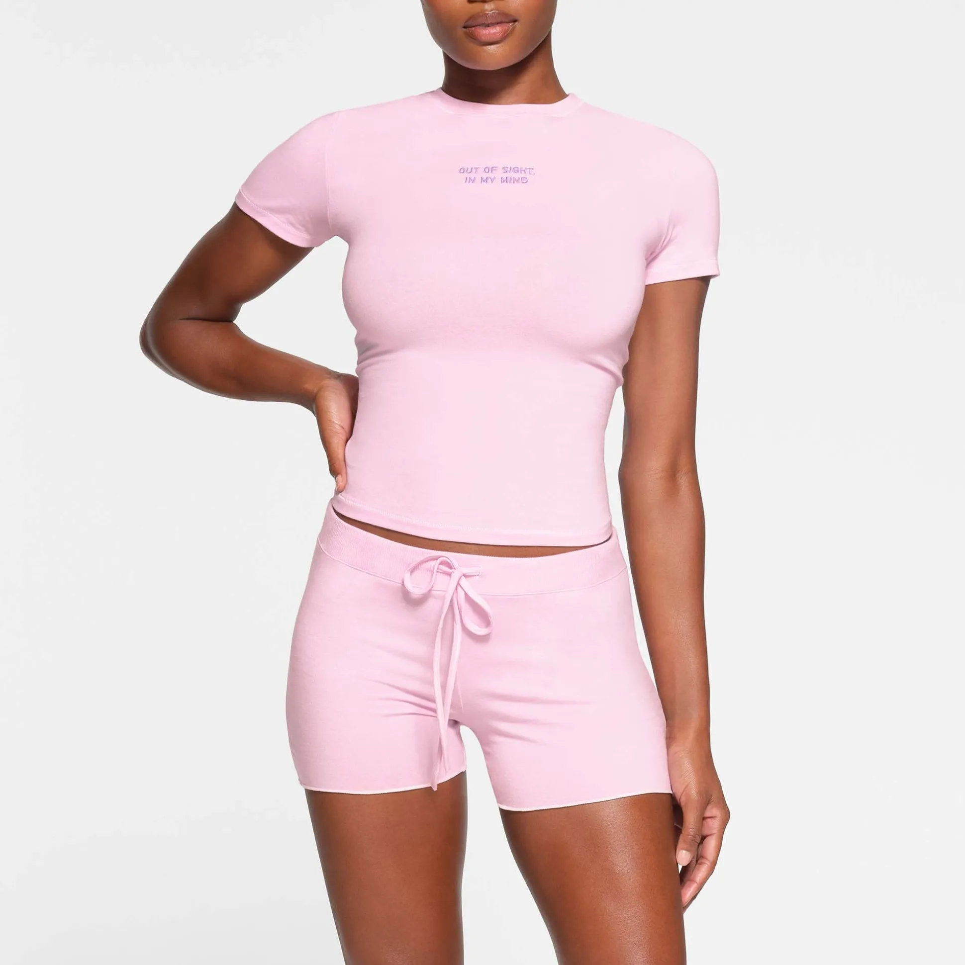 COTTON JERSEY SHORT | BABY PINK