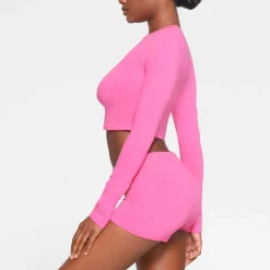 COTTON JERSEY SHORT | HOT PINK