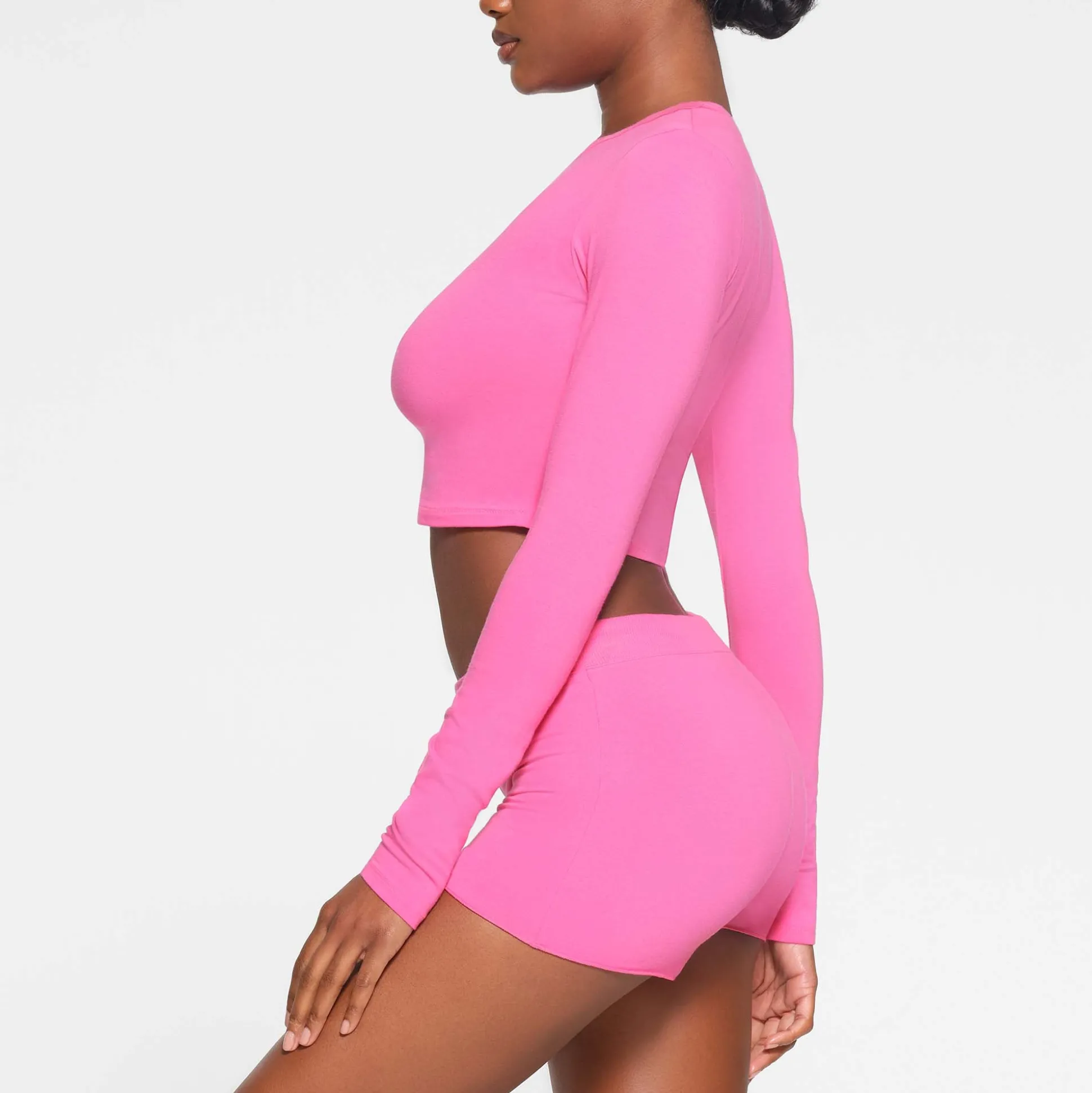 COTTON JERSEY SHORT | HOT PINK