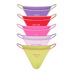 COTTON JERSEY STRING BIKINI 5-PACK | DAFFODIL BABY PINK MULTI