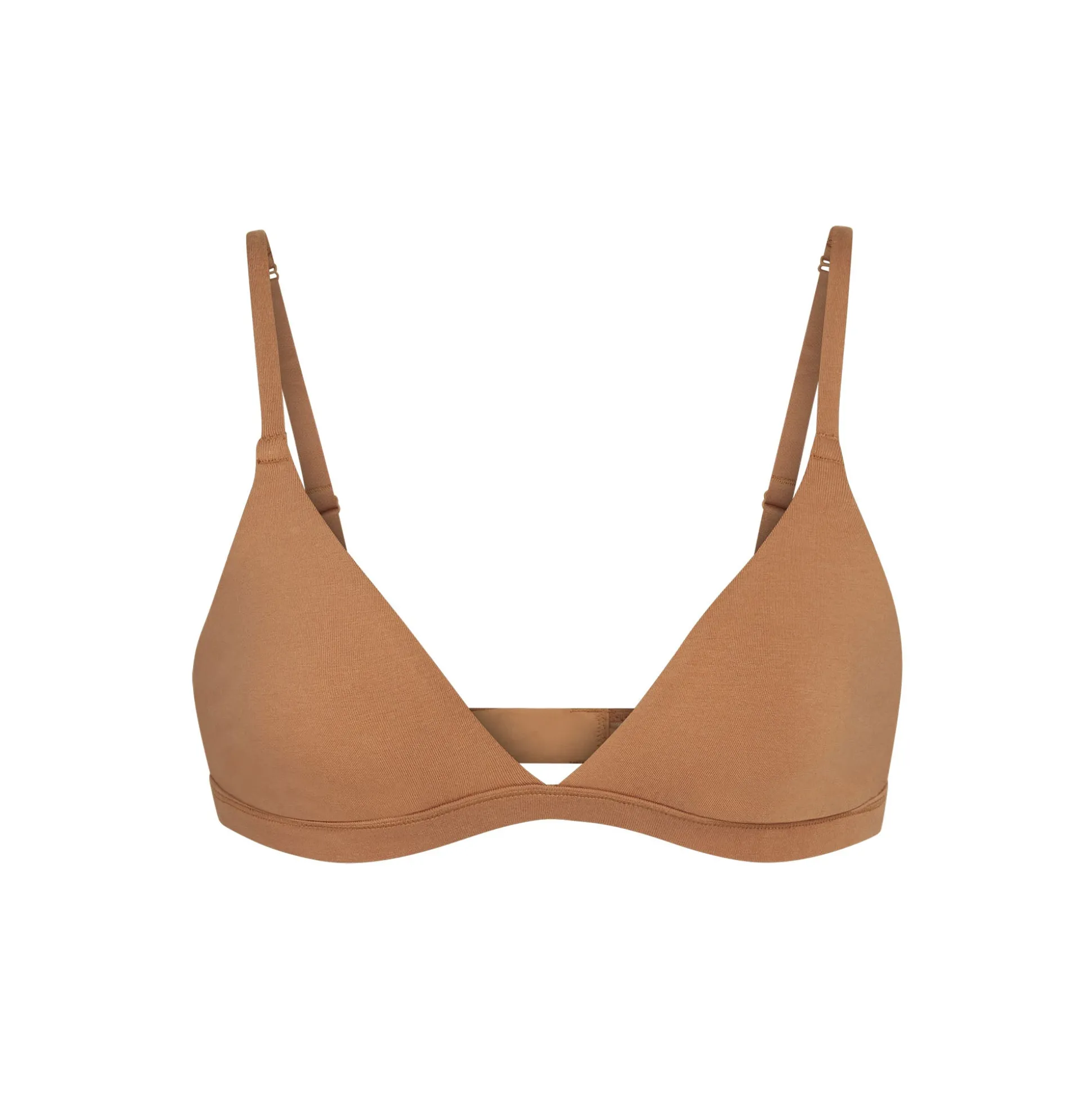 COTTON JERSEY TRIANGLE BRALETTE | CAMEL