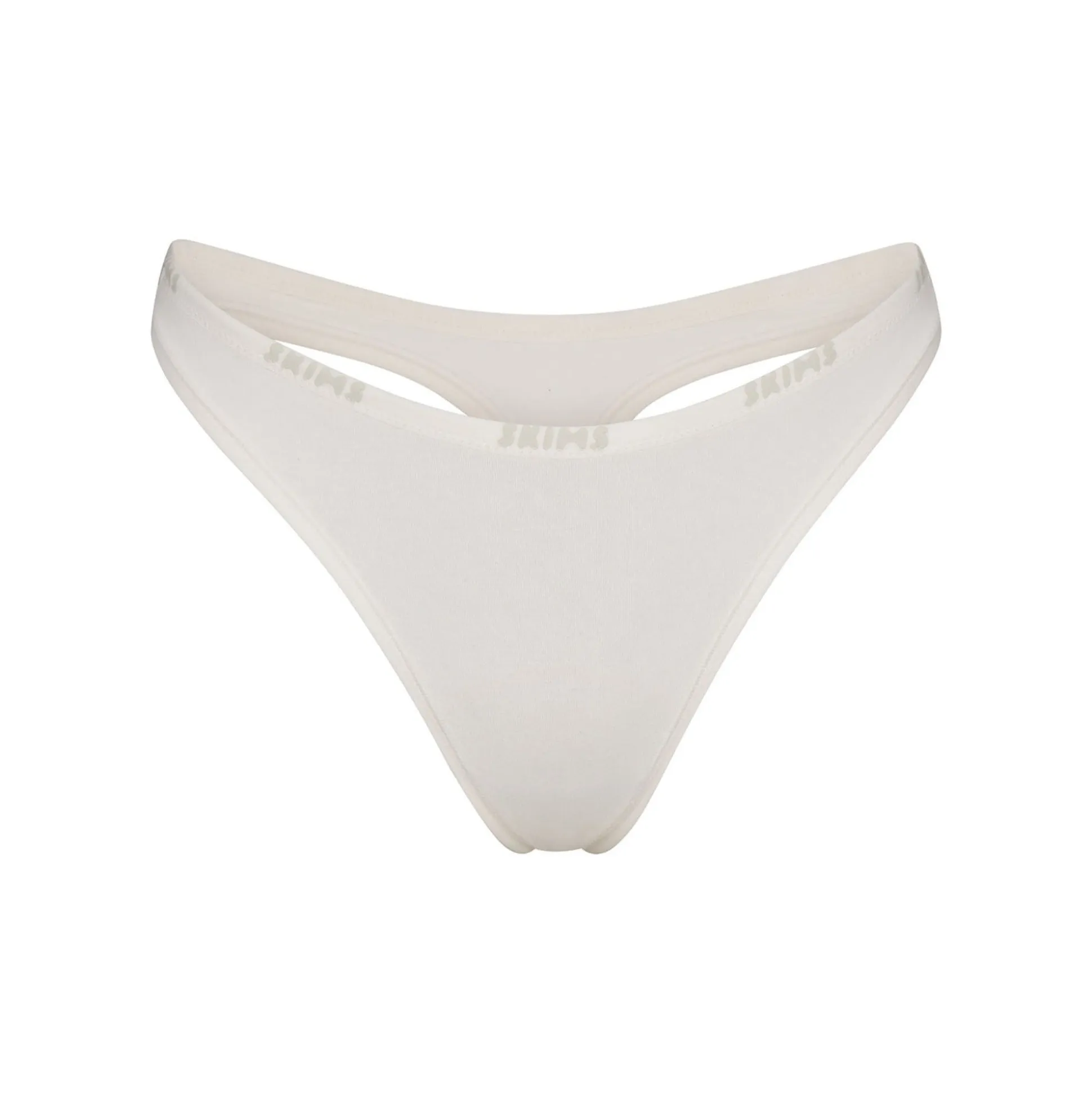 COTTON LOGO DIPPED THONG | MARBLE