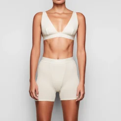COTTON RIB BOXER | BONE