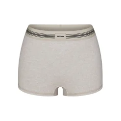 COTTON RIB BOY SHORT | HEATHER OATMEAL MULTI