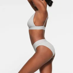 COTTON RIB BRIEF | LIGHT HEATHER GREY