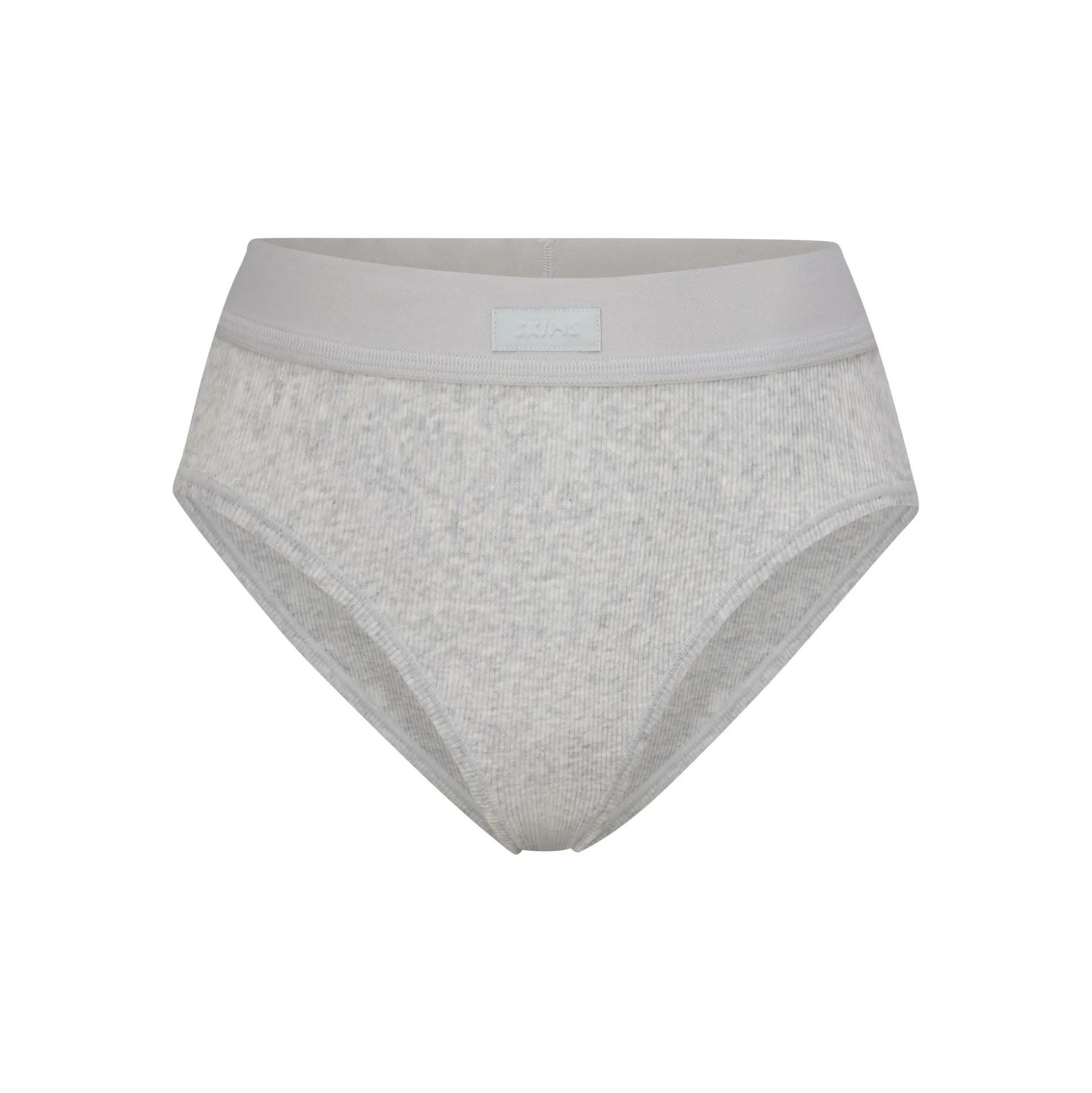 COTTON RIB BRIEF | LIGHT HEATHER GREY