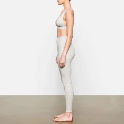 COTTON RIB LEGGING | LIGHT HEATHER GREY