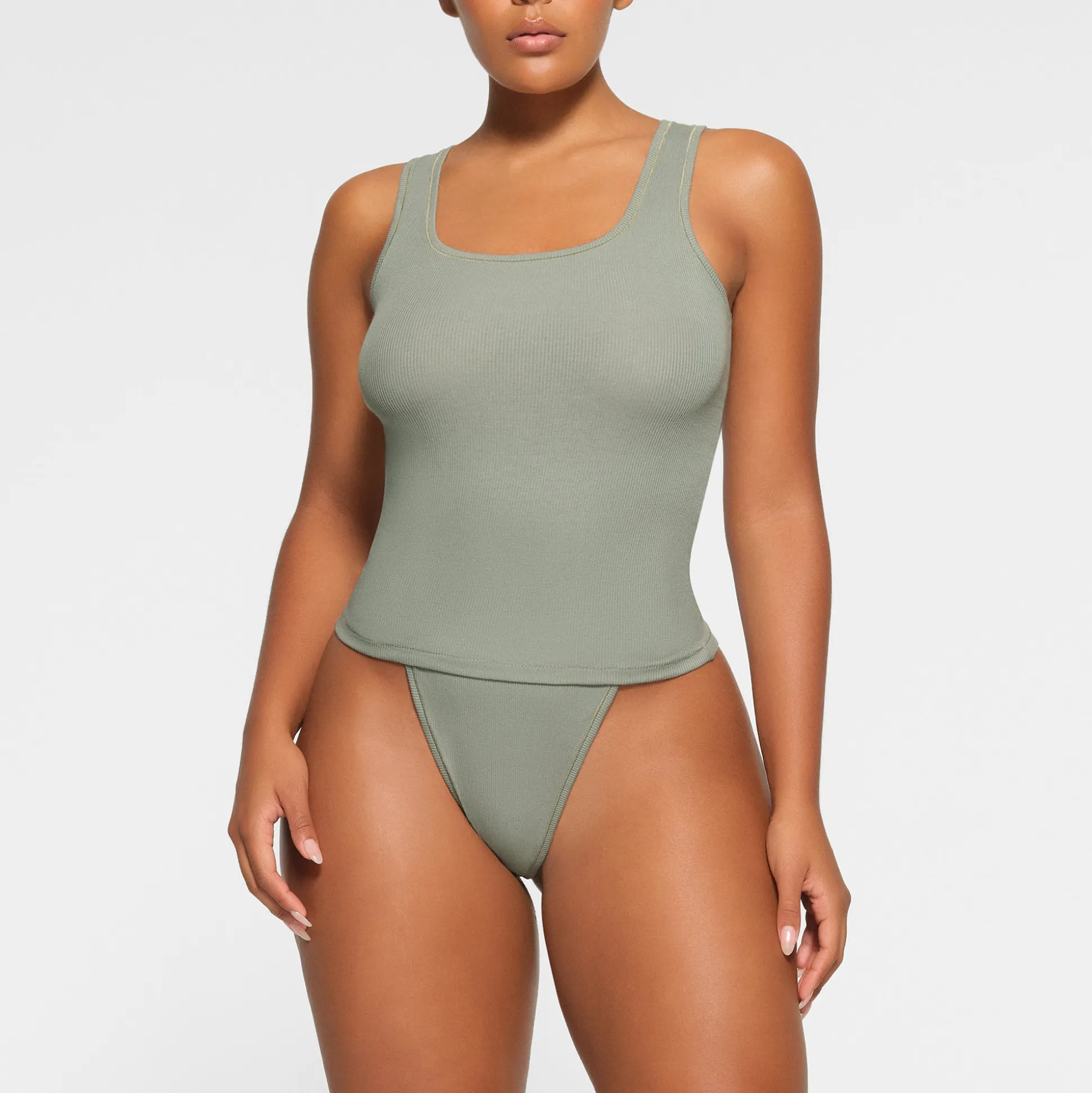 COTTON RIB LONG TANK | MINERAL