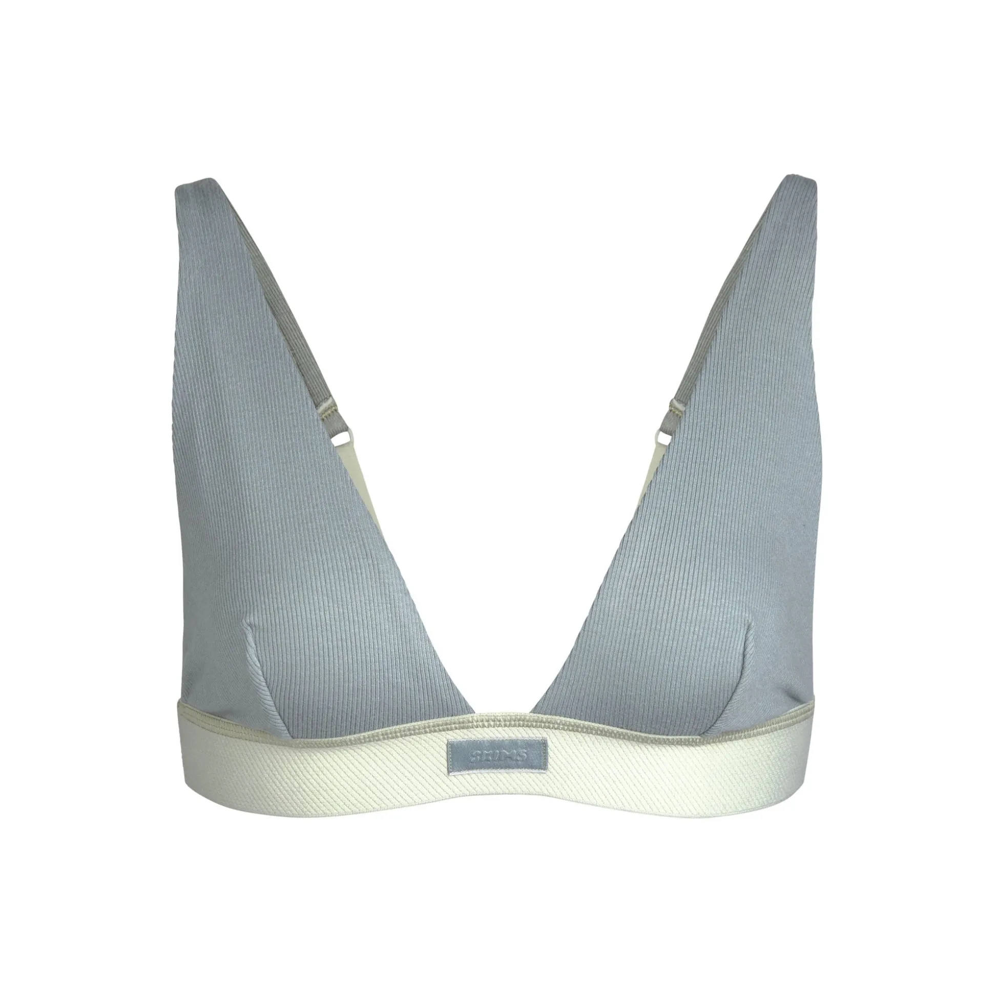 COTTON RIB PLUNGE BRALETTE | MINERAL