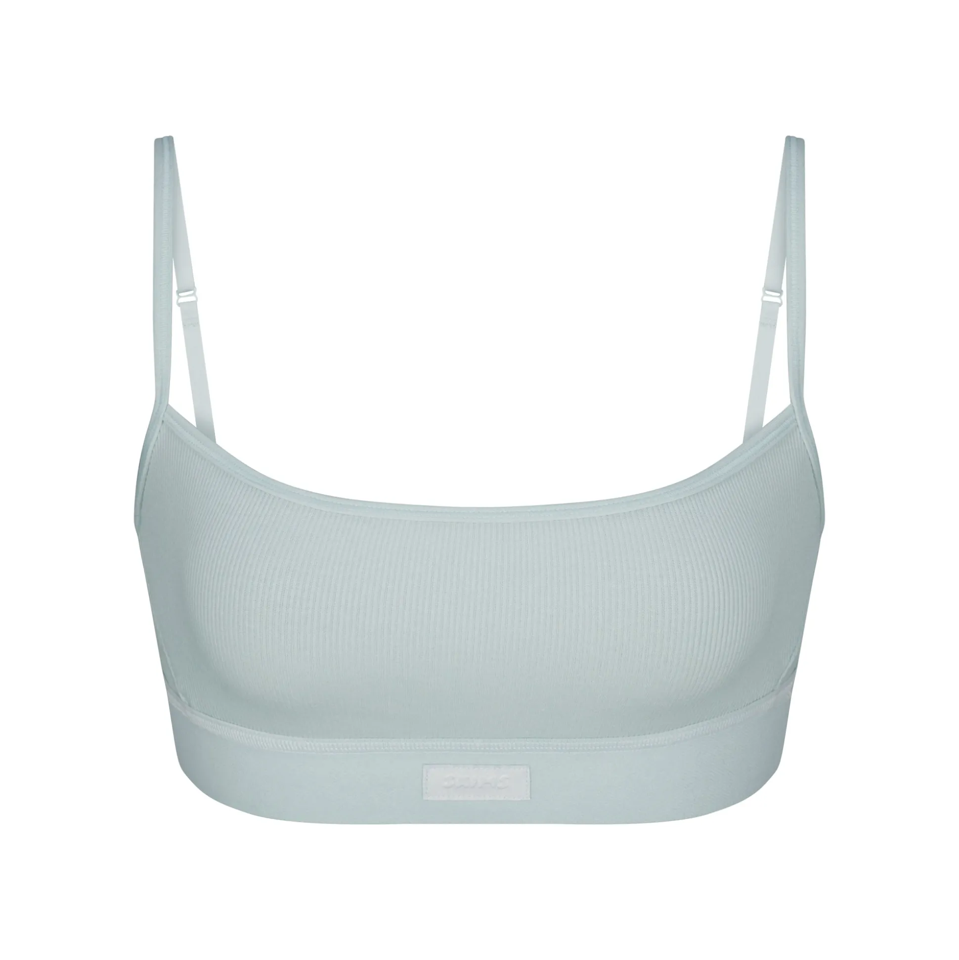 COTTON RIB SCOOP BRALETTE | FROST