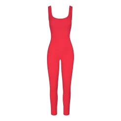 COTTON RIB TANK CATSUIT | RED MULTI
