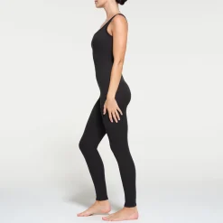 COTTON RIB TANK CATSUIT | SOOT
