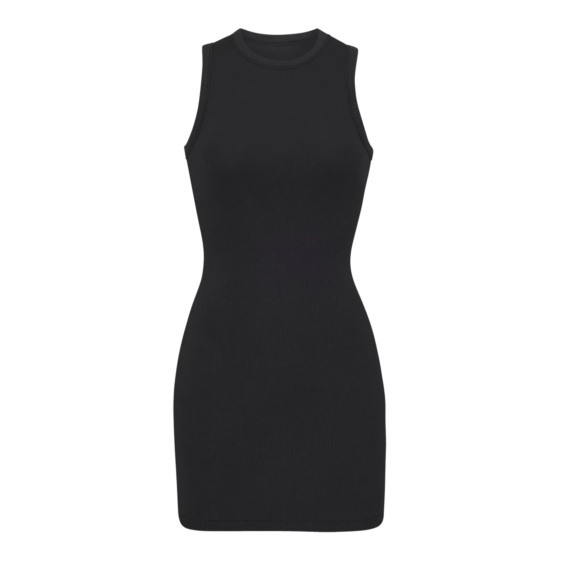 COTTON RIB TANK DRESS | SOOT