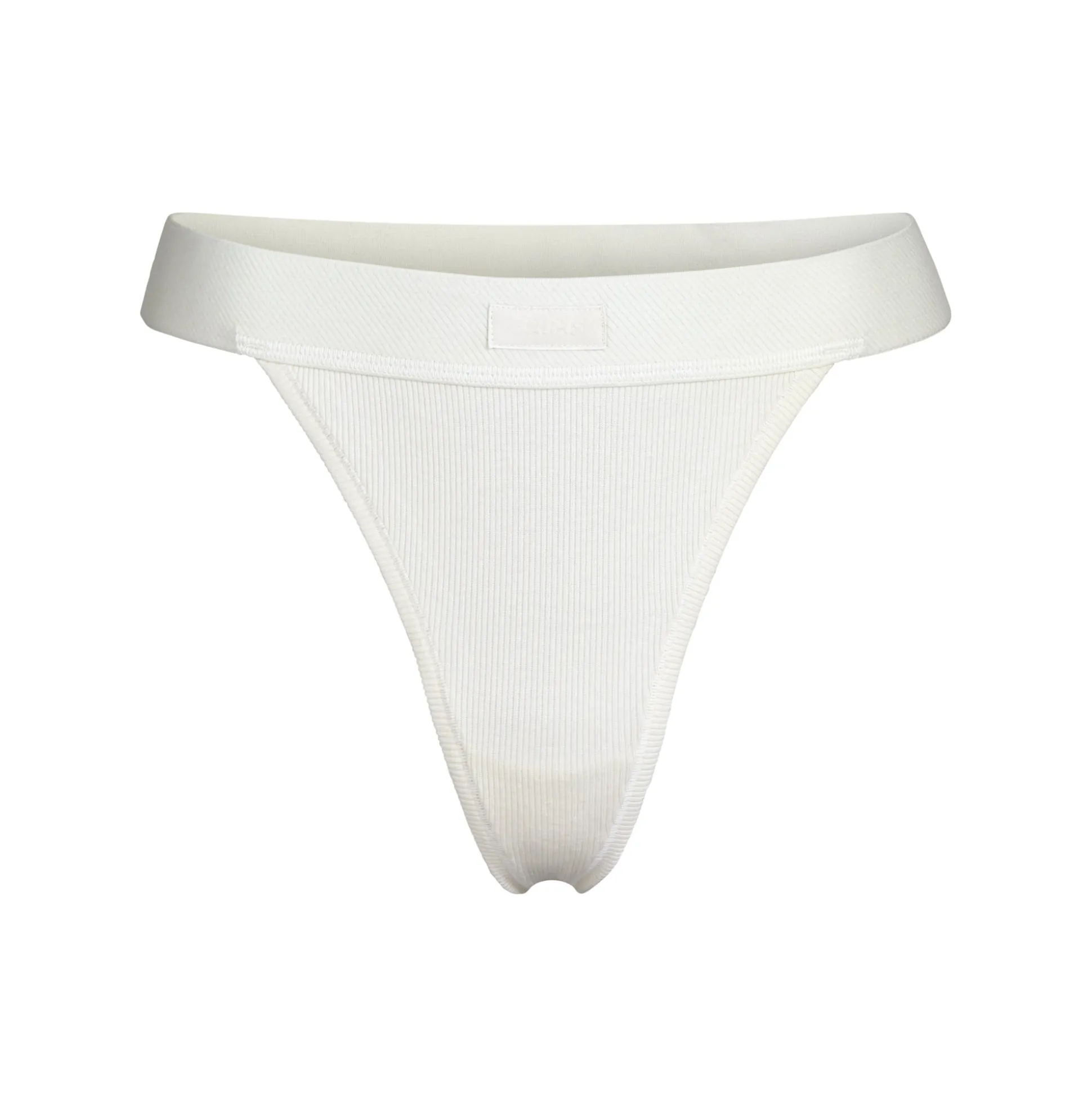 COTTON RIB THONG | BONE