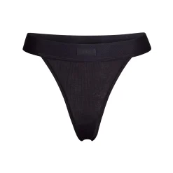 COTTON RIB THONG | SOOT