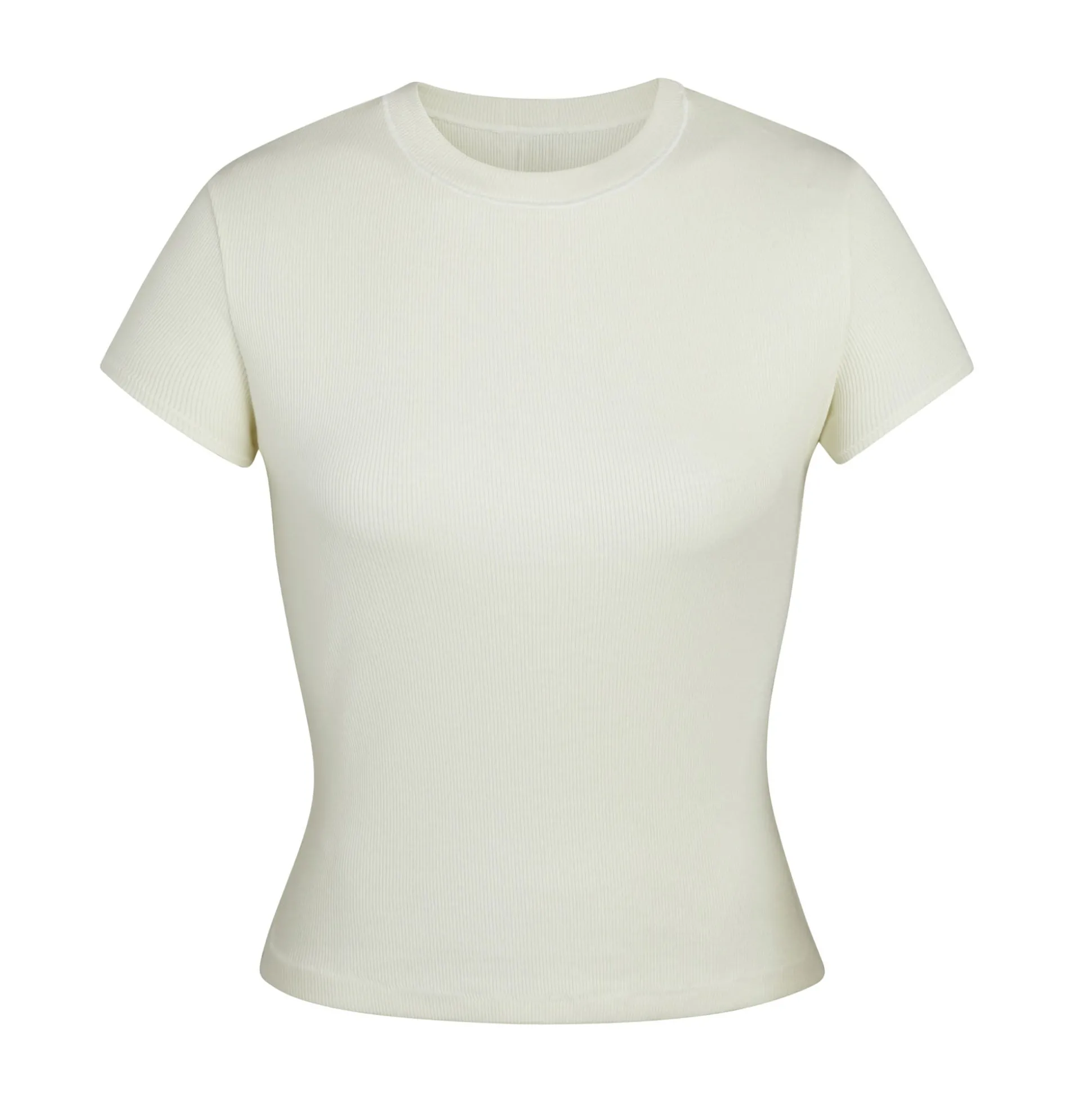 COTTON RIB T-SHIRT | BONE