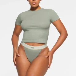 COTTON RIB T-SHIRT | MINERAL